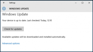 Advanced Options in Windows Update