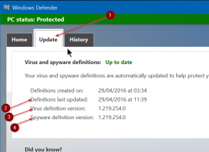 update windows defender,update windows defender manually,update windows defender windows 10,